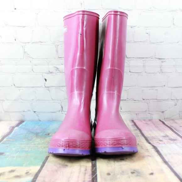 LaCrosse Pink Rubber Knee-High Tall Muck Hunting Rain Boots USA Made Size 8 - Picture 4 of 9